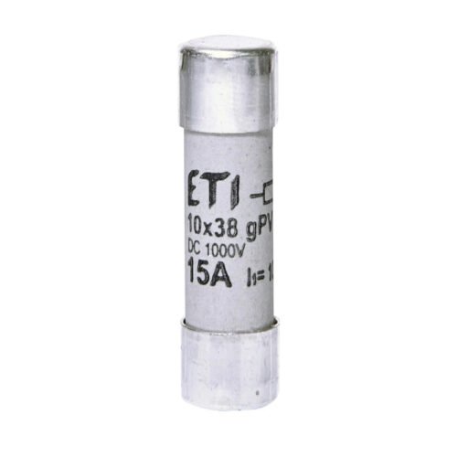 Fusível cilíndrico CC 15A/1000V CH, 10x38, gPV, ETI