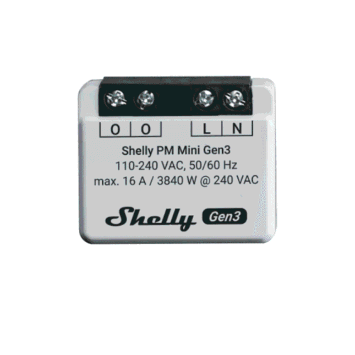 Shelly PM Mini Gen3, contador de energia inteligente com Wi-Fi, 16 A