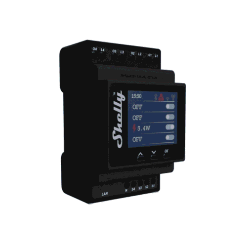 Shelly Pro 4PM V2, relé inteligente de 4 canais com monitorização de energia