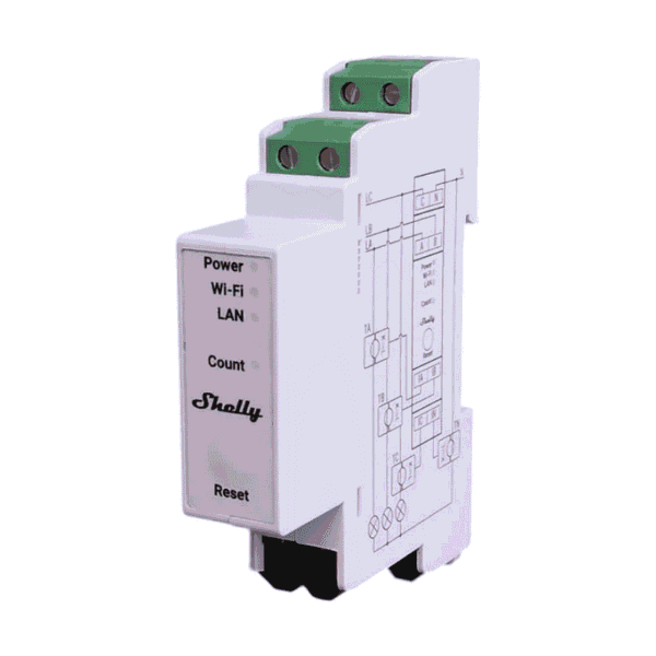 Shelly Pro 3EM 3CT63, Contador de energia inteligente trifásico, DIN, LAN + Wi-Fi, 63 A