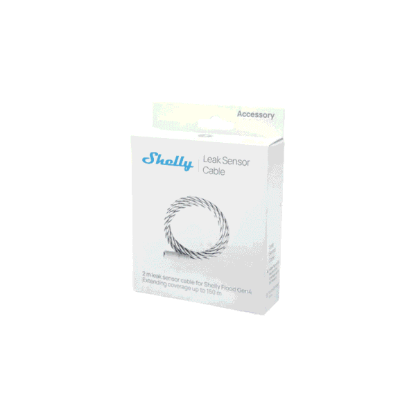 Shelly Flood Gen4, sensor inteligente de inundação com cabo extensível, Matter, Zigbee, Wi-Fi